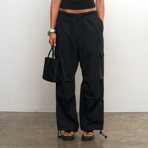 Local European Black Parachute pants